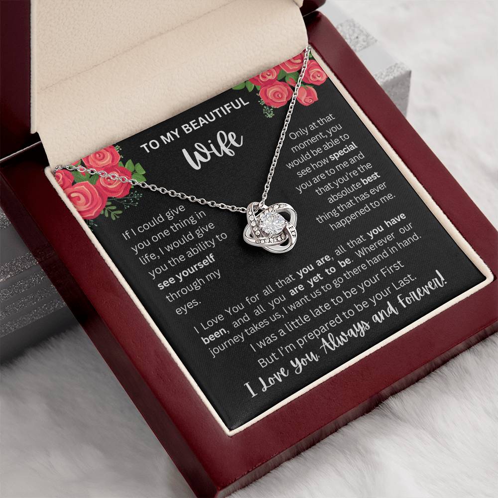 To My Wife | See Through My Eyes - Love Knot Necklace