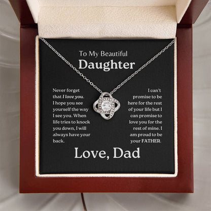 My Daughter | Dad has your back - Love Knot Necklace