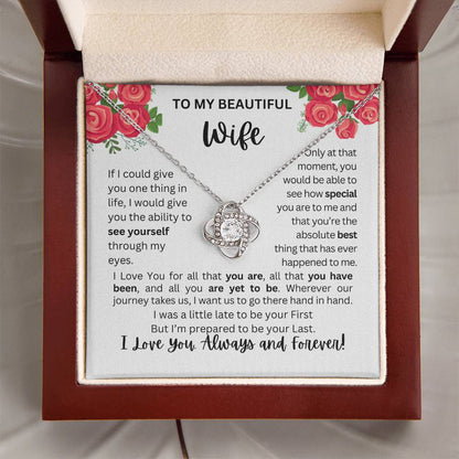 To My Wife | See Through My Eyes - Love Knot Necklace