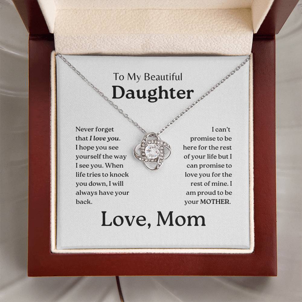 My Daughter | Mom has your back - Love Knot Necklace