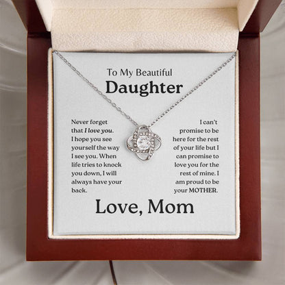 My Daughter | Mom has your back - Love Knot Necklace