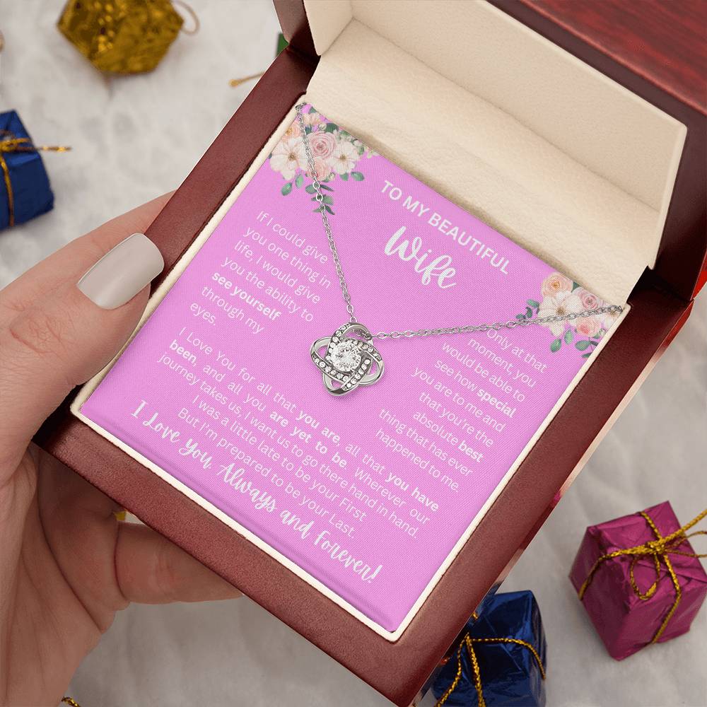 To My Wife | See Through My Eyes - Love Knot Necklace