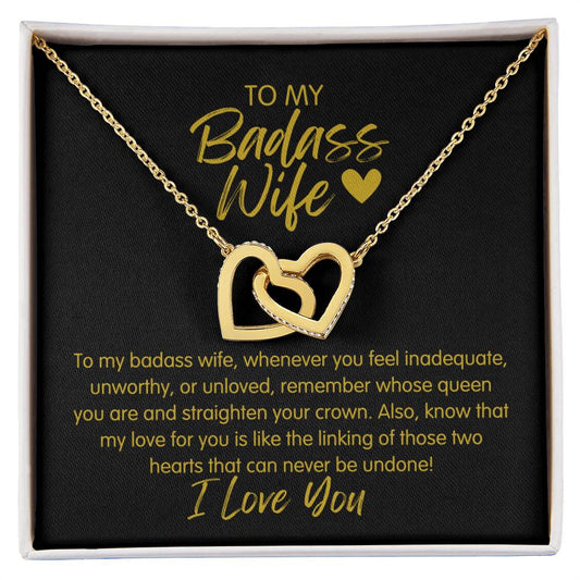 Badass Wife | The Queen - Interlocking Hearts Necklace