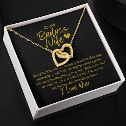 Badass Wife | The Queen - Interlocking Hearts Necklace