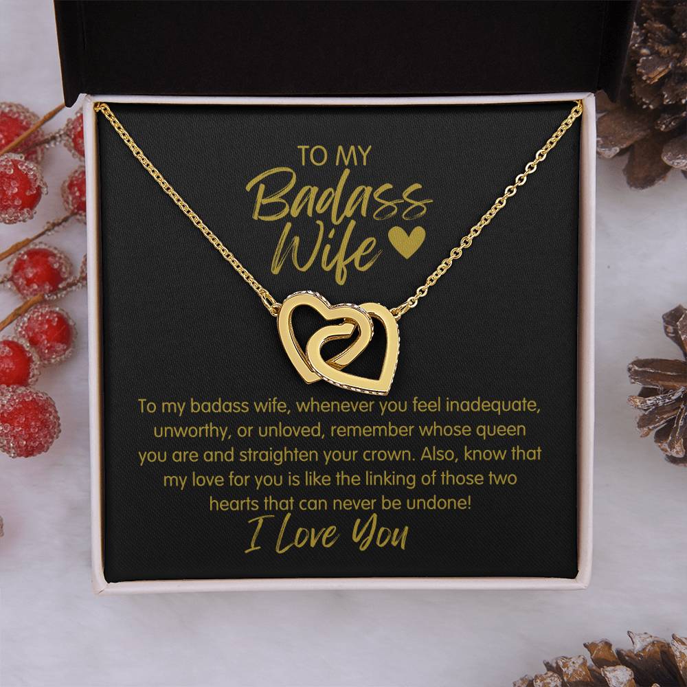 Badass Wife | The Queen - Interlocking Hearts Necklace