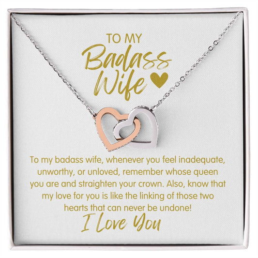 Badass Wife | The Queen - Interlocking Hearts Necklace