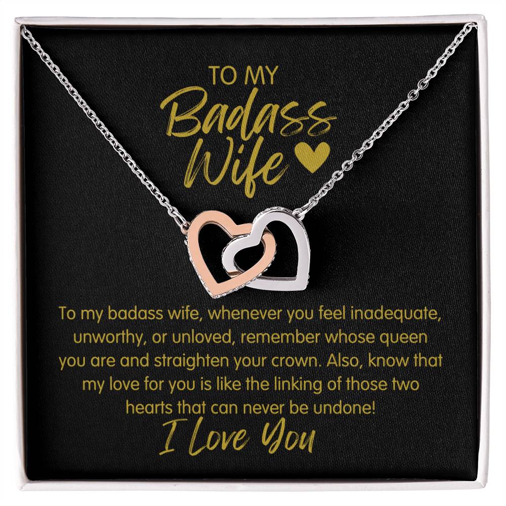 Badass Wife | The Queen - Interlocking Hearts Necklace
