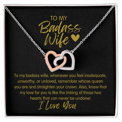 Badass Wife | The Queen - Interlocking Hearts Necklace