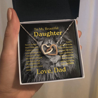 My Daughter | This old lion - Interlocking Hearts Necklace