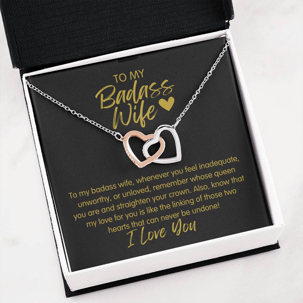 Badass Wife | The Queen - Interlocking Hearts Necklace