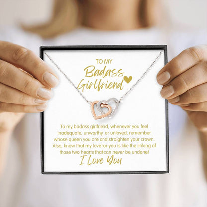 Badass Girlfriend | The Queen - Interlocking Hearts Necklace
