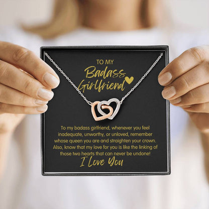 Badass Girlfriend | The Queen - Interlocking Hearts Necklace