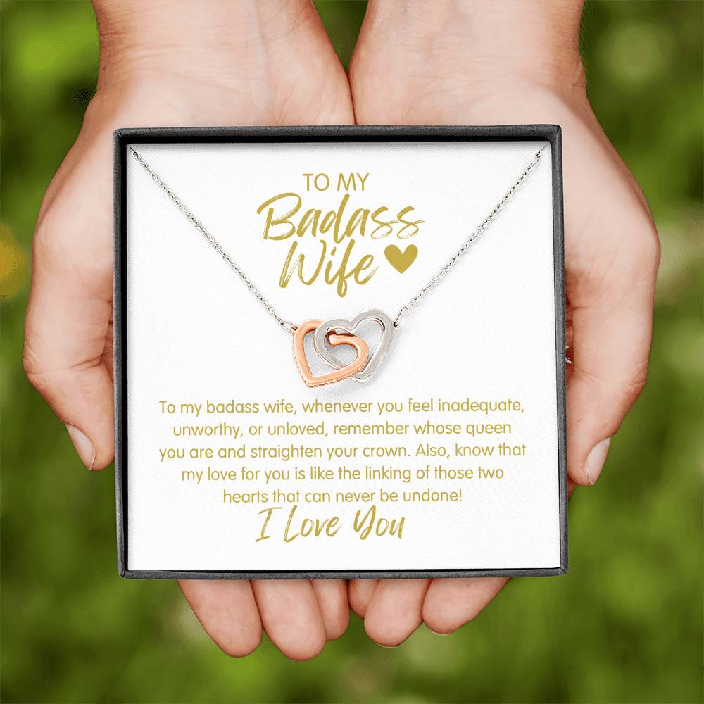 Badass Wife | The Queen - Interlocking Hearts Necklace