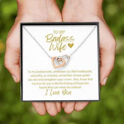 Badass Wife | The Queen - Interlocking Hearts Necklace