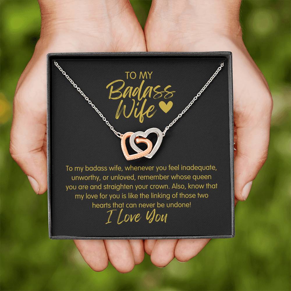 Badass Wife | The Queen - Interlocking Hearts Necklace