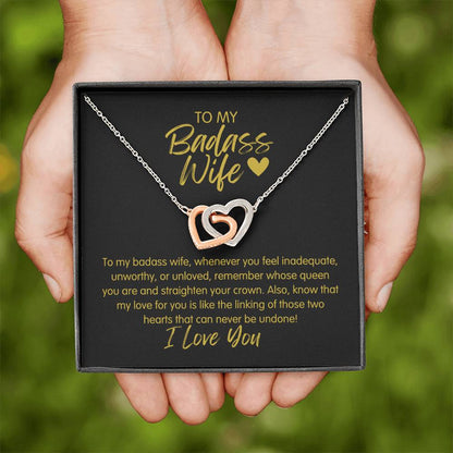 Badass Wife | The Queen - Interlocking Hearts Necklace