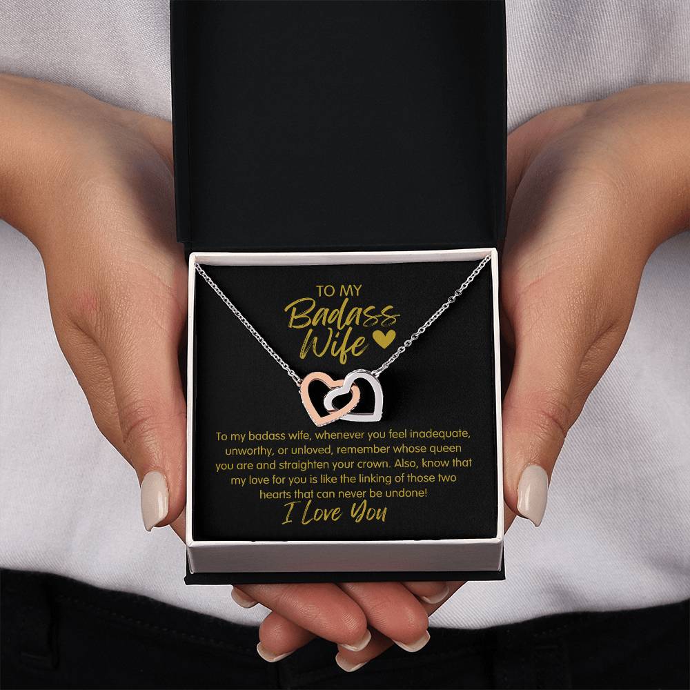 Badass Wife | The Queen - Interlocking Hearts Necklace