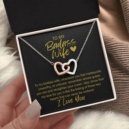 Badass Wife | The Queen - Interlocking Hearts Necklace