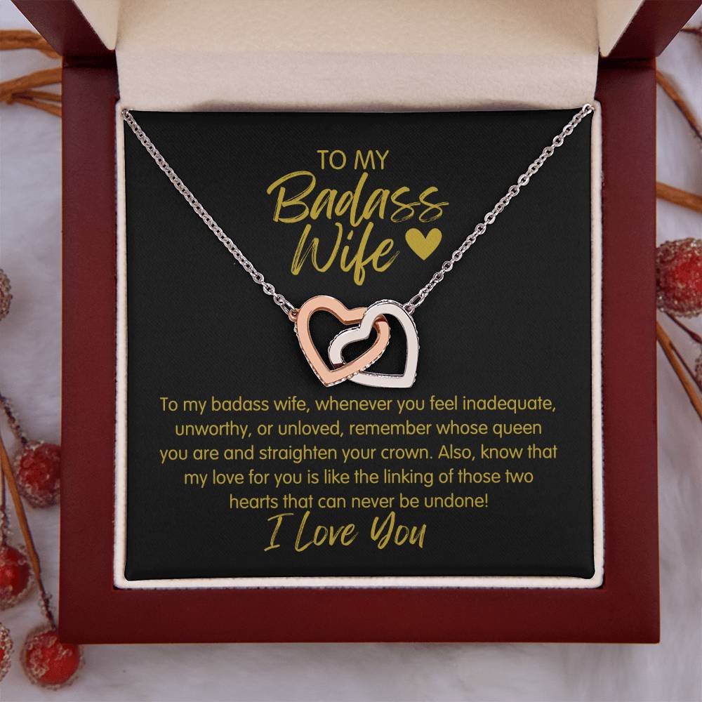 Badass Wife | The Queen - Interlocking Hearts Necklace