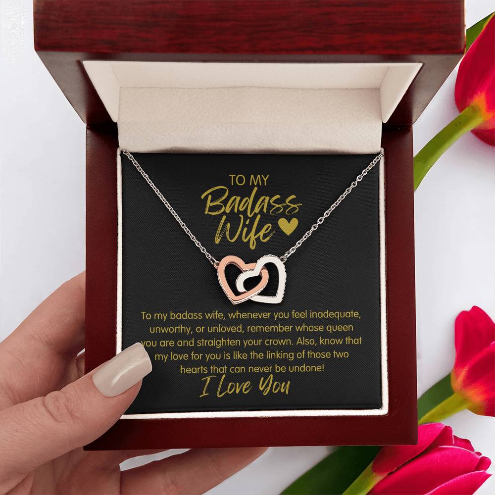 Badass Wife | The Queen - Interlocking Hearts Necklace