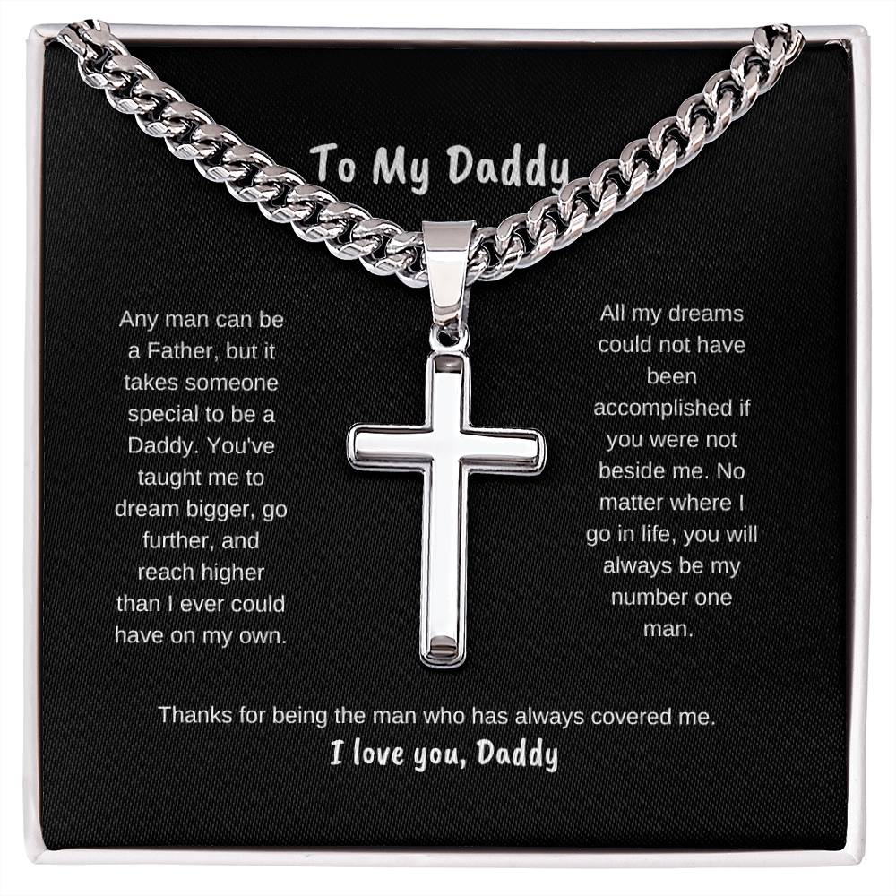 To My Daddy | Cross on Cuban Link