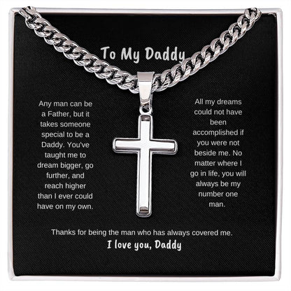 To My Daddy | Cross on Cuban Link