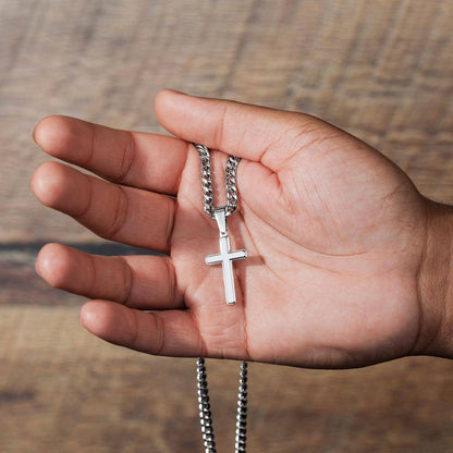 To Our Stepdad | Cross on Cuban Link