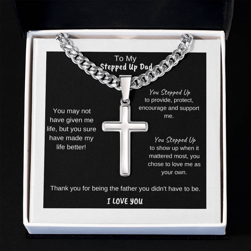 To My Stepdad | Cross on Cuban Link