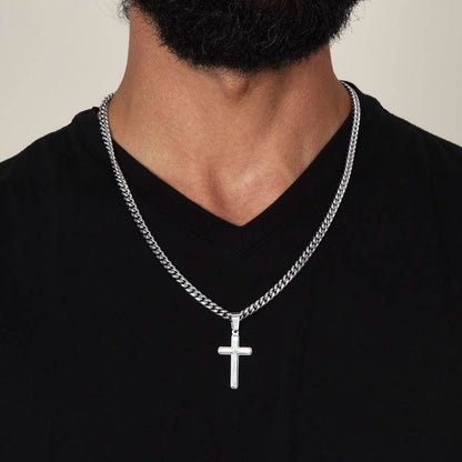 To Our Stepdad | Cross on Cuban Link