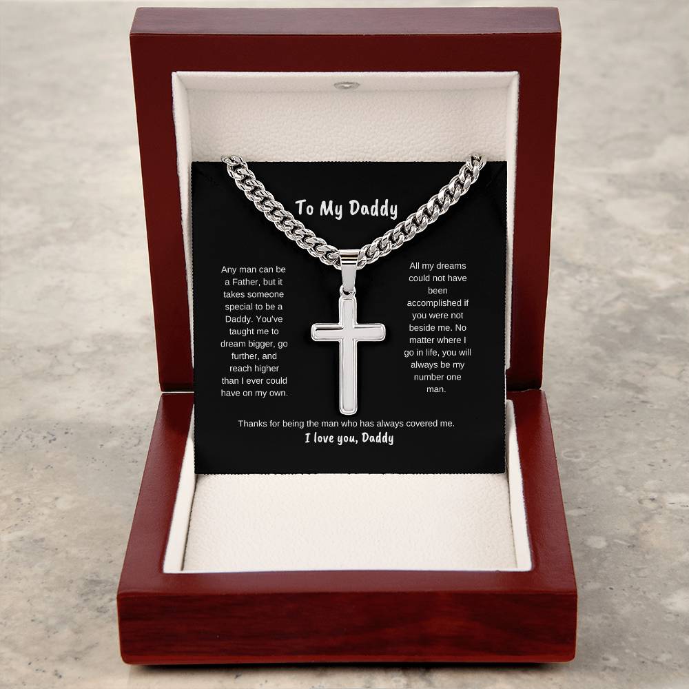 To My Daddy | Cross on Cuban Link