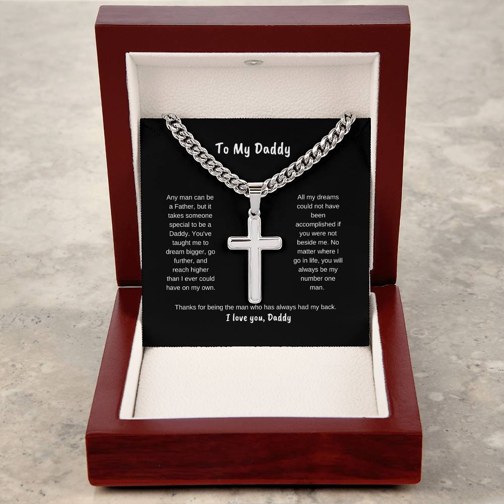 To My Daddy | Cross on Cuban Link