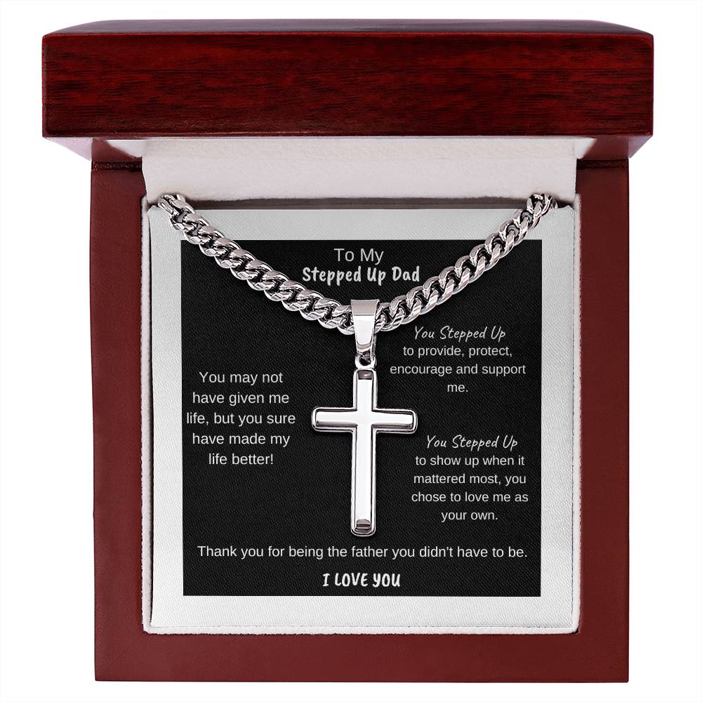 To My Stepdad | Cross on Cuban Link
