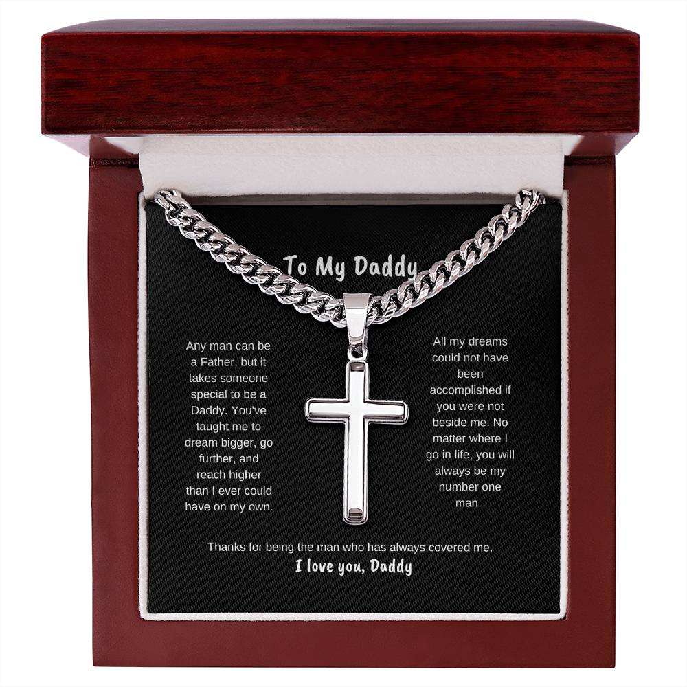 To My Daddy | Cross on Cuban Link