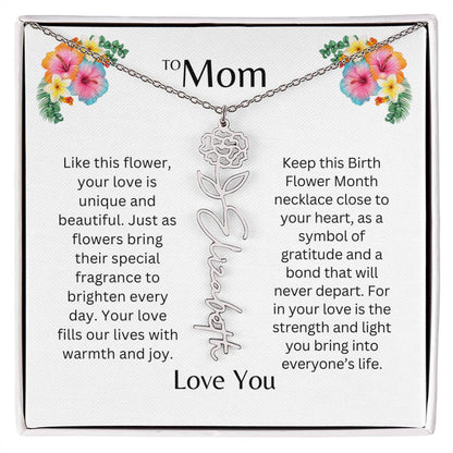 To Mom | Unique Love - Birth Flower Name Necklace