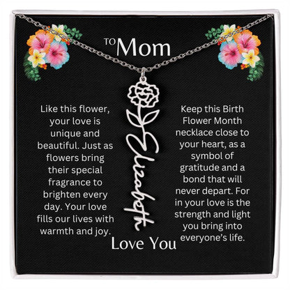 To Mom | Unique Love - Birth Flower Name Necklace