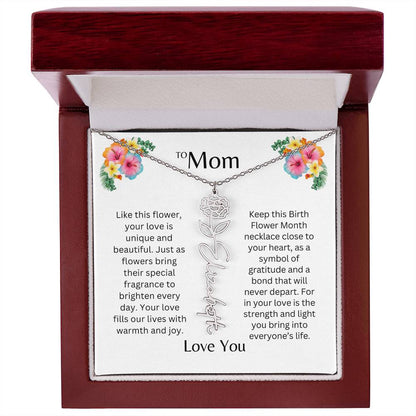 To Mom | Unique Love - Birth Flower Name Necklace