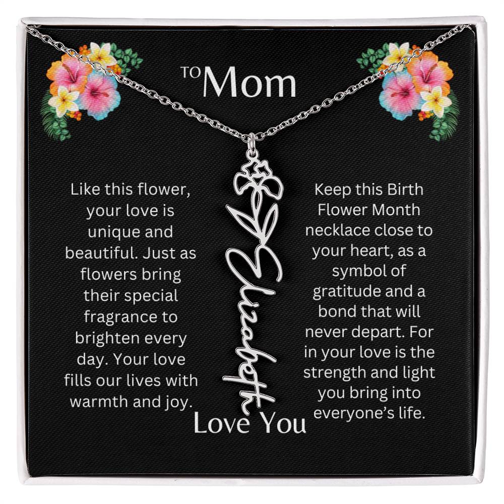 To Mom | Unique Love - Birth Flower Name Necklace