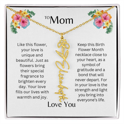 To Mom | Unique Love - Birth Flower Name Necklace