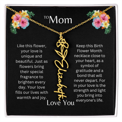 To Mom | Unique Love - Birth Flower Name Necklace