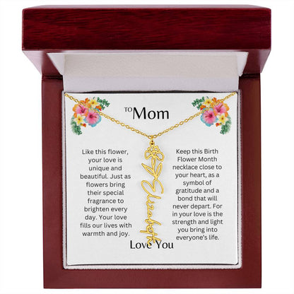 To Mom | Unique Love - Birth Flower Name Necklace
