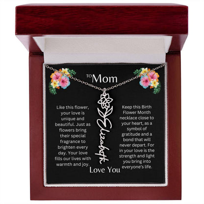 To Mom | Unique Love - Birth Flower Name Necklace