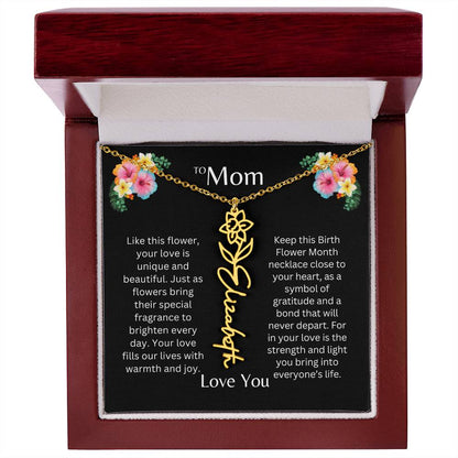 To Mom | Unique Love - Birth Flower Name Necklace