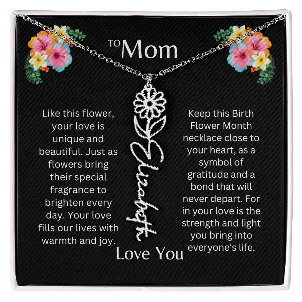 To Mom | Unique Love - Birth Flower Name Necklace