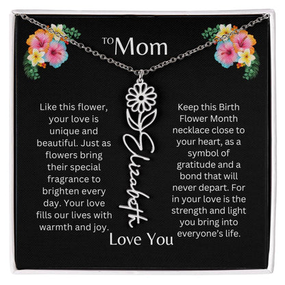 To Mom | Unique Love - Birth Flower Name Necklace