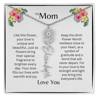 To Mom | Unique Love - Birth Flower Name Necklace