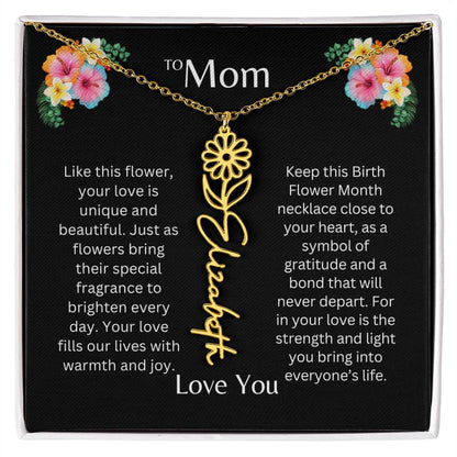 To Mom | Unique Love - Birth Flower Name Necklace