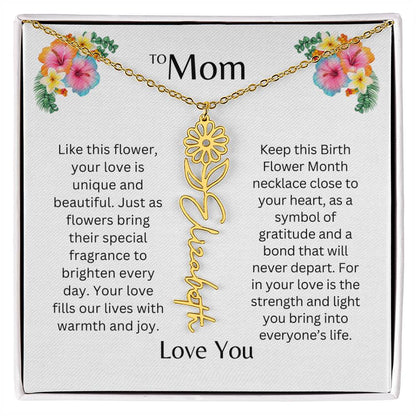 To Mom | Unique Love - Birth Flower Name Necklace