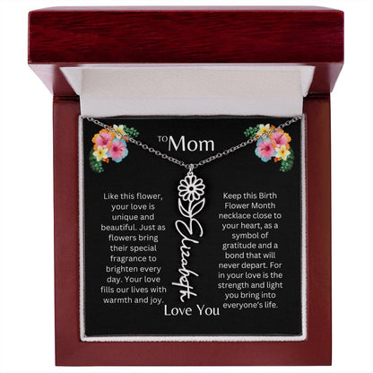 To Mom | Unique Love - Birth Flower Name Necklace