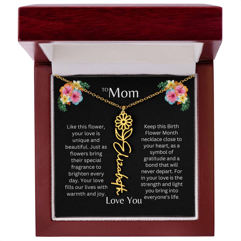 To Mom | Unique Love - Birth Flower Name Necklace