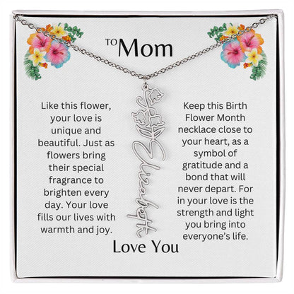 To Mom | Unique Love - Birth Flower Name Necklace